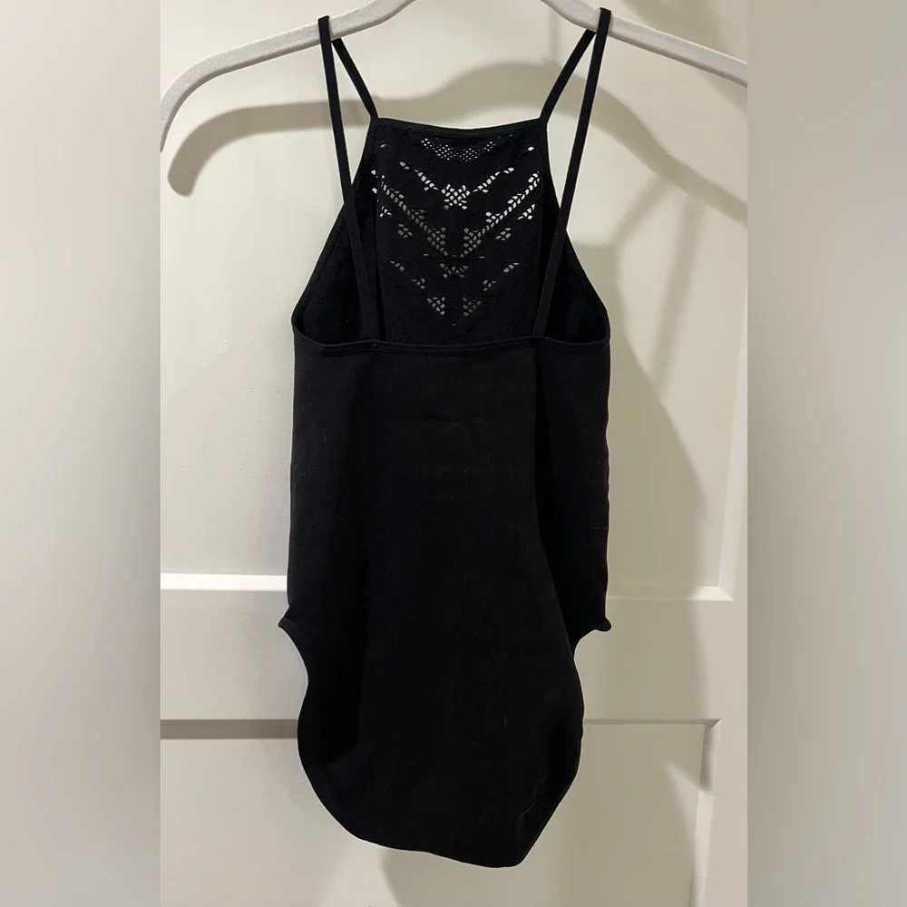 Free People High Neck Black Lace Bodysuit